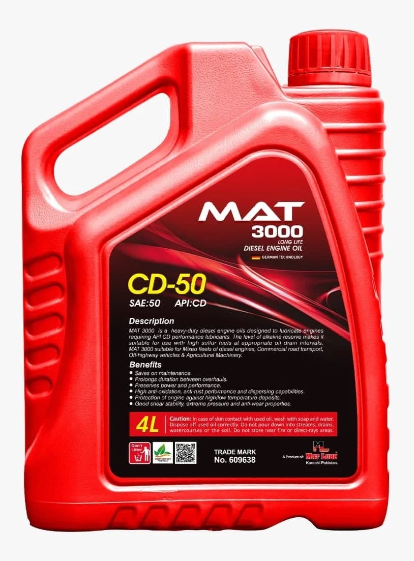 Mat 3000 CD-50 Long Life Diesel Engine Oil (4L) view 2