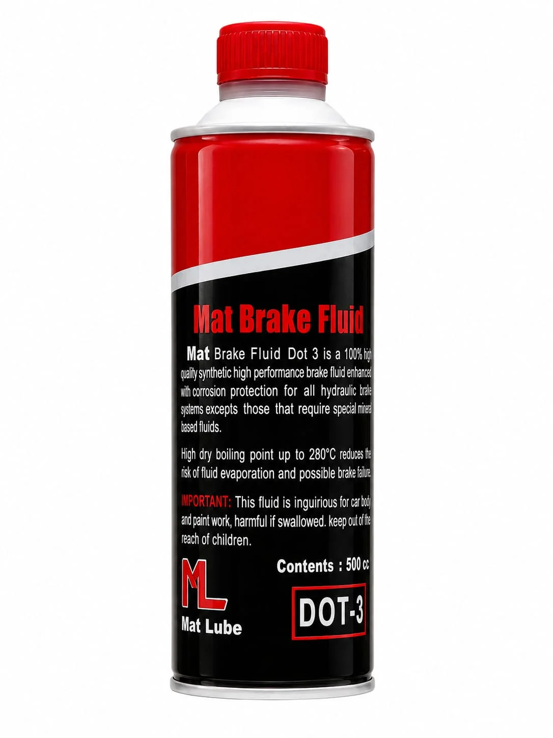 Mat Brake Fluid Premium Tin (500ml) view 2