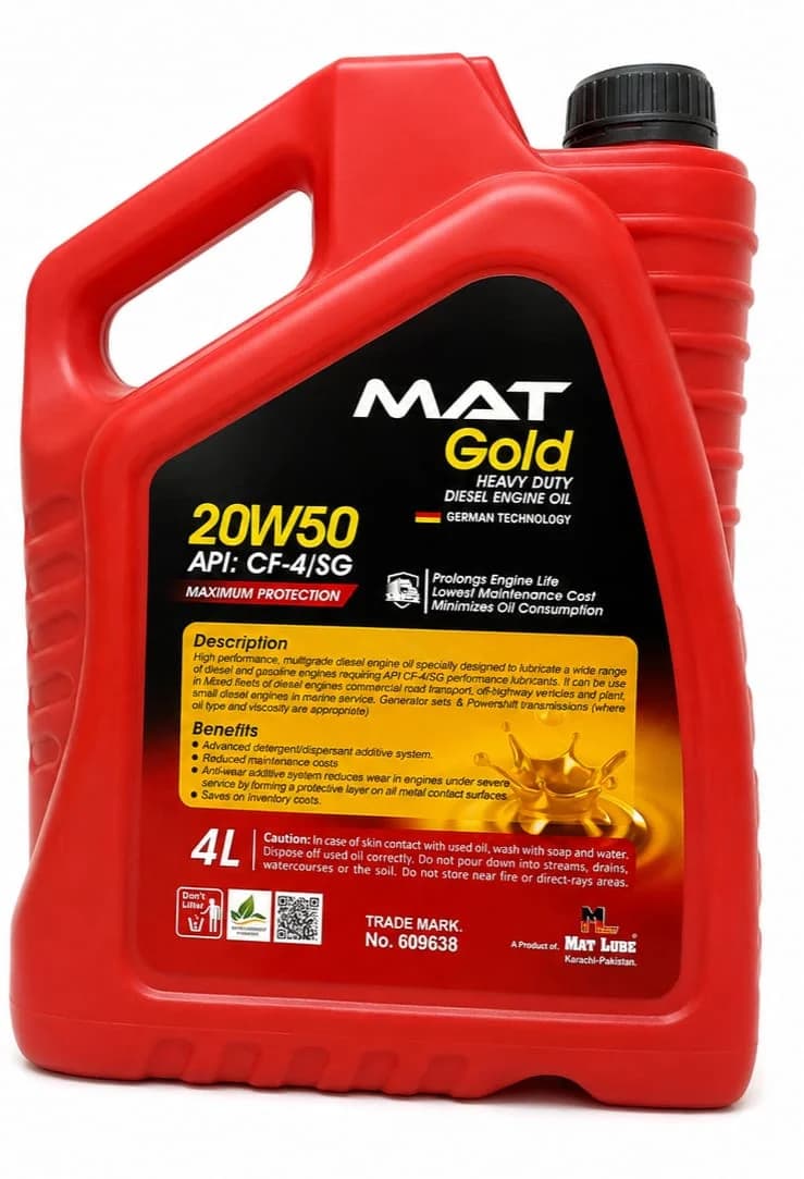 Mat Gold Heavy Duty Diesel Engine Oil 20W-50 (4L) view 2