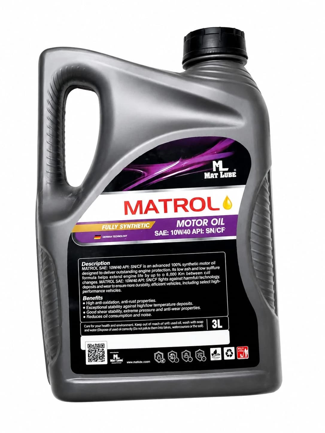 Matrol Motor Oil 10W-40 Fully Synthetic (3L) view 2