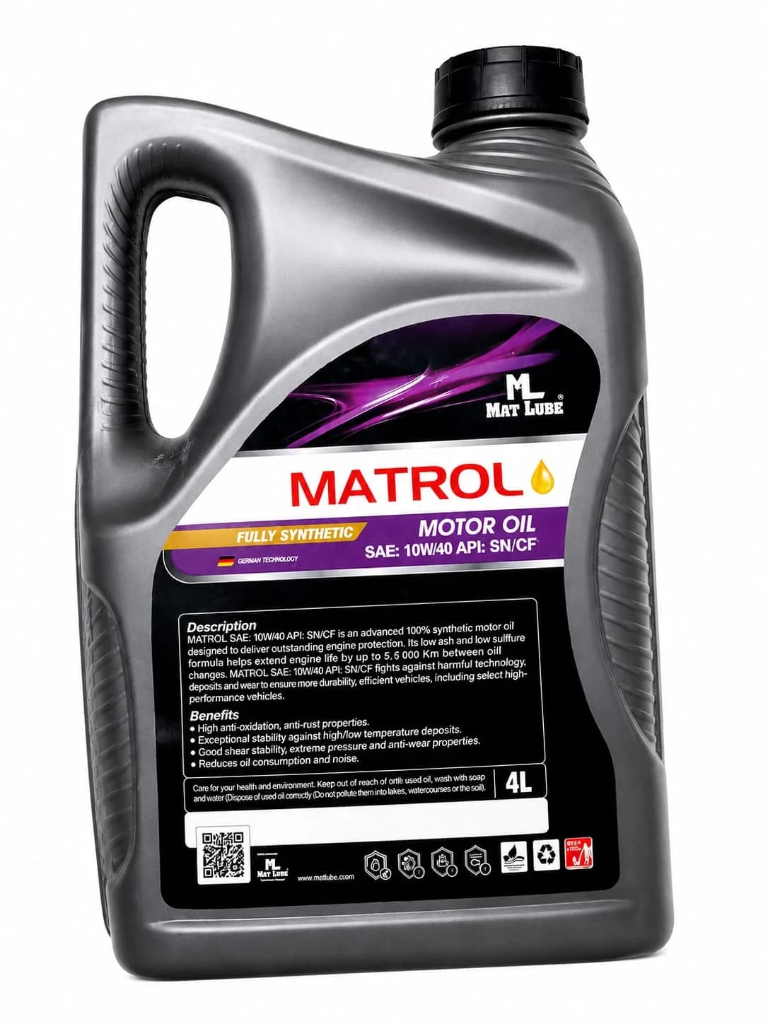 Matrol Motor Oil 10W-40 Fully Synthetic (4L) view 2